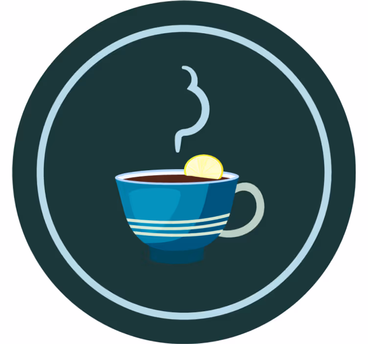 Modern coasters stylish tea cups - TenStickers