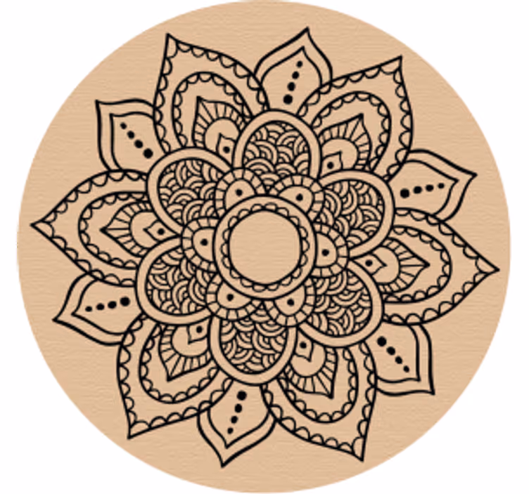 Mandala wooden pattern for beer mats - TenStickers