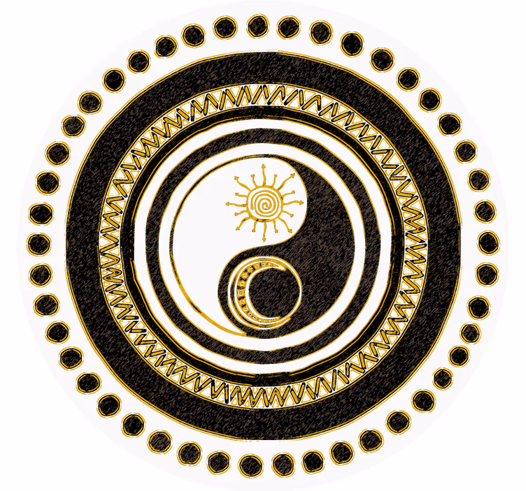 Geek coasters yin yang circular design - TenStickers