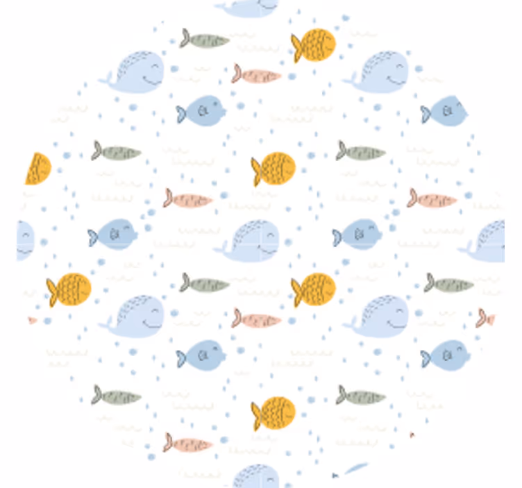 Geek coasters colorful fish design - TenStickers