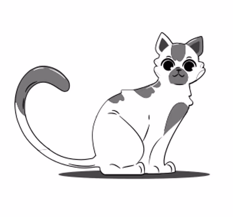 Modern coasters cute cat figurine - TenStickers