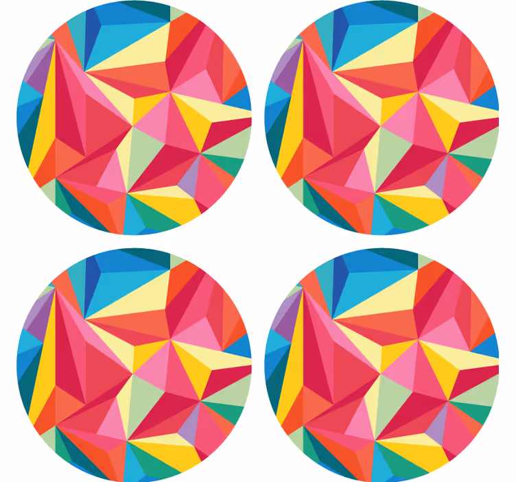 Coasters with bright geometric designs - TenStickers