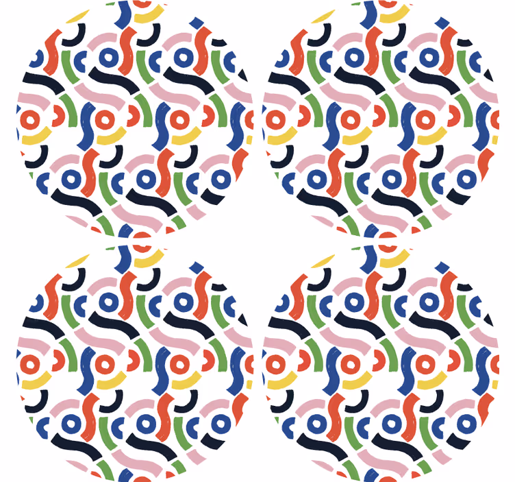 Coasters with vibrant abstract designs - TenStickers