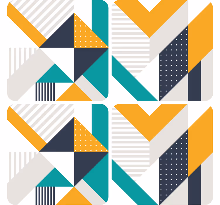 Modern coasters in geometric color block designs - TenStickers