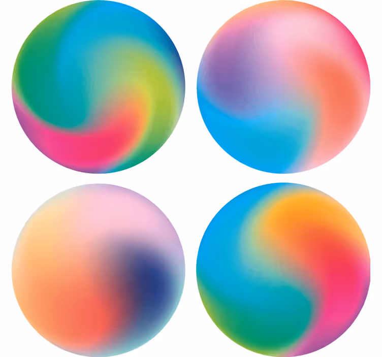 Coasters with colorful swirling patterns - TenStickers
