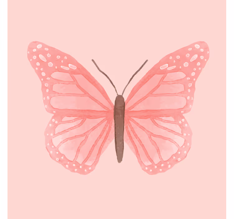Vintage coasters pink butterfly illustration - TenStickers