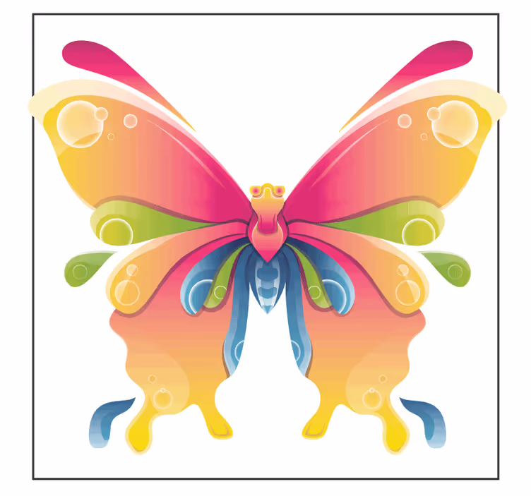 Colourful painted butterfly more coaster - TenStickers