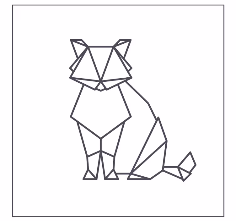 Geek coasters geometric cat figurine - TenStickers