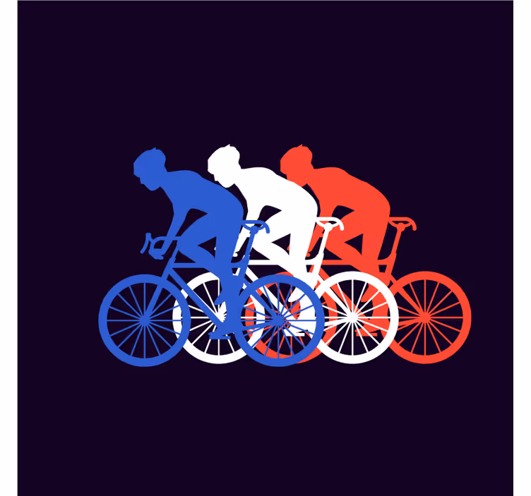 Modern coasters bicyclists in motion - TenStickers