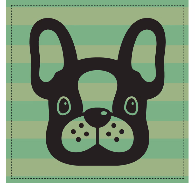 Black dog on a green design  modern coaster - TenStickers