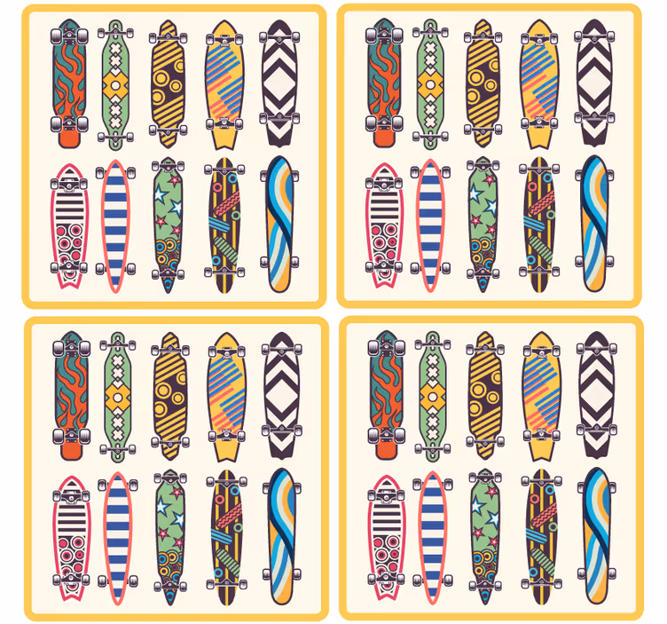 Skateboards vintage coaster - TenStickers
