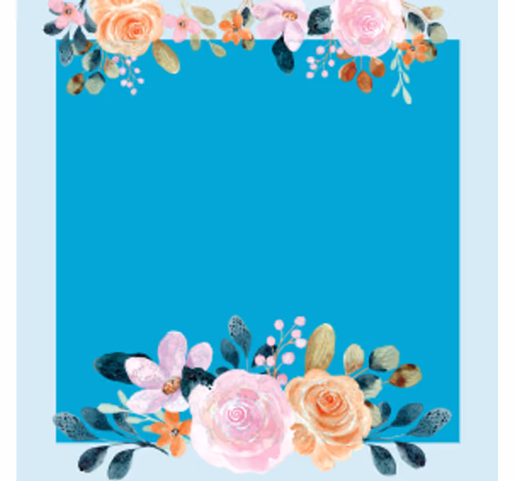 Personalisable coasters floral accent rectangle - TenStickers