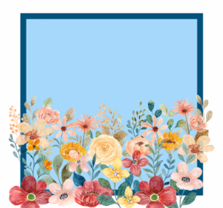 Personalisable coasters with floral border design - TenStickers