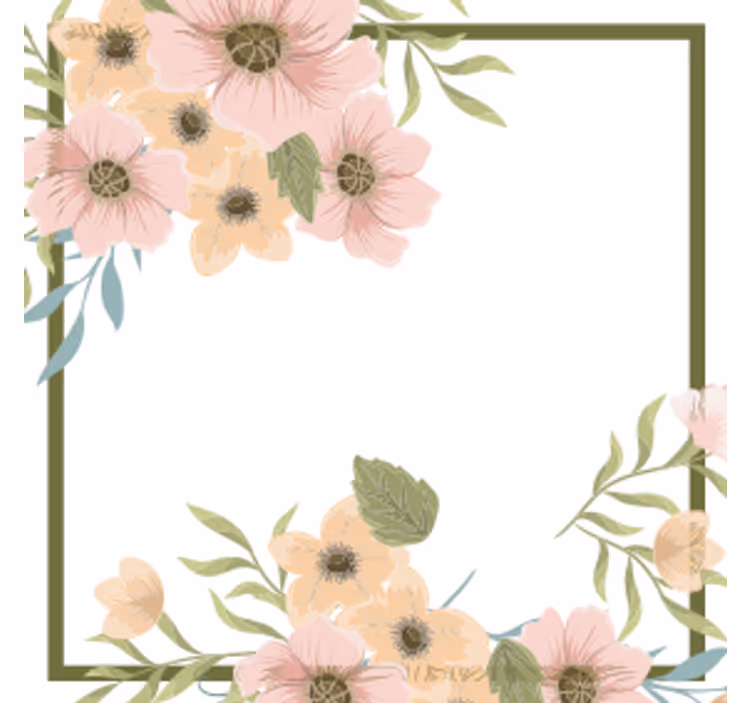 Modern coasters floral border design - TenStickers