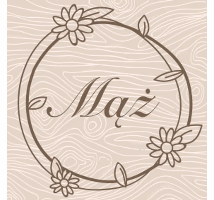 Personalisable coasters floral frame monogram - TenStickers