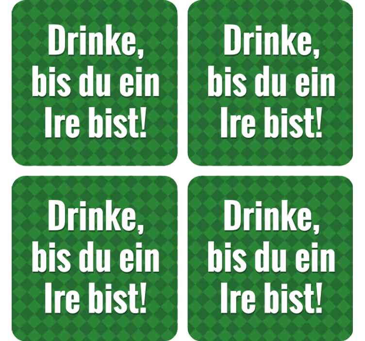 Beer mats with green plaid quotes - TenStickers