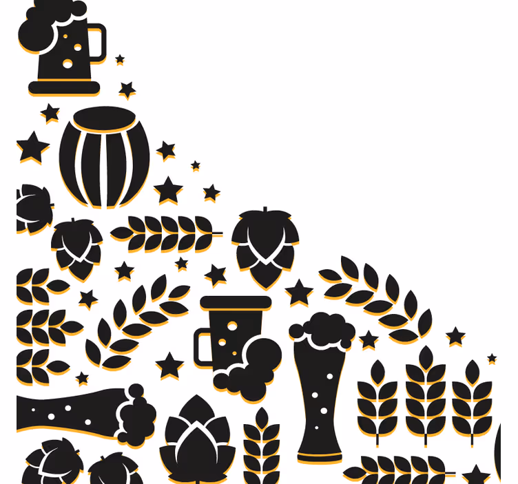 Beer mats with beer elements composition - TenStickers