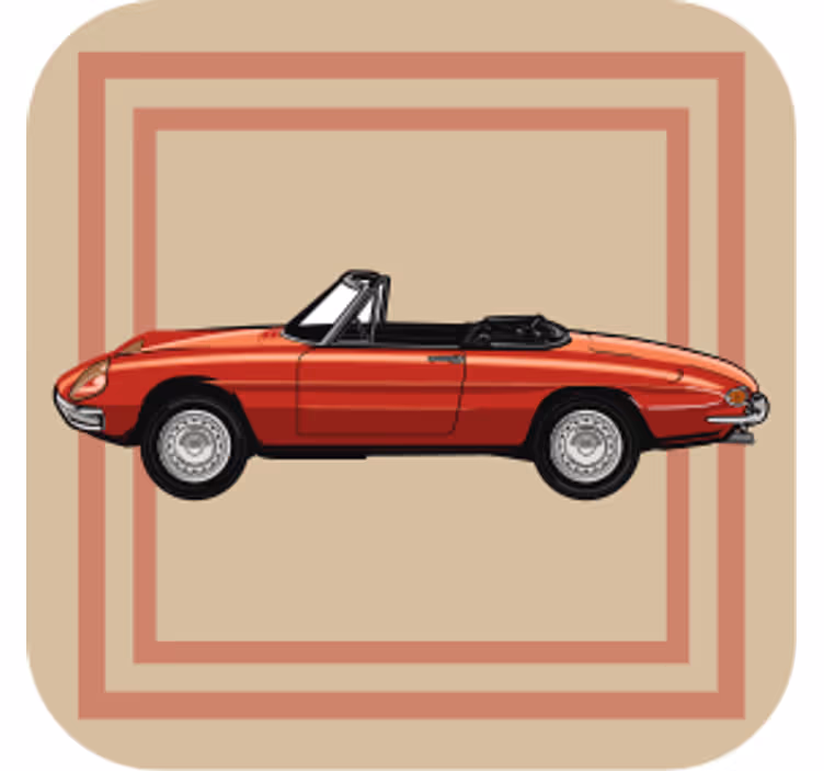 Vintage coasters with classic convertible design - TenStickers