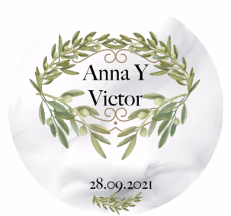 Marble imitation with olive branchs coaster - TenStickers