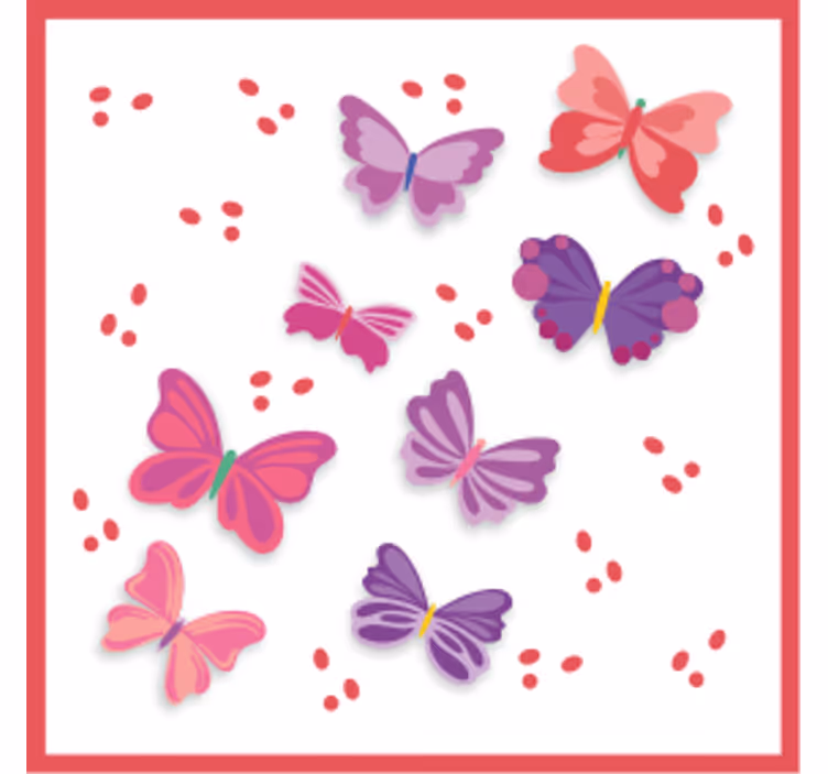 Geek coasters with vibrant butterfly art - TenStickers