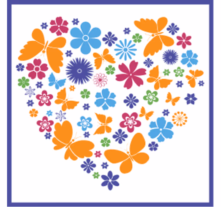 Modern coasters floral heart design - TenStickers