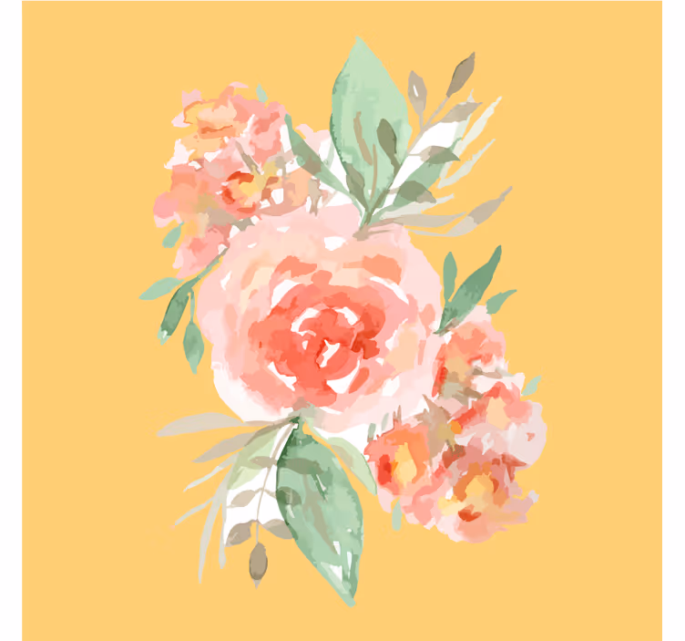 Modern coasters floral watercolor arrangement - TenStickers
