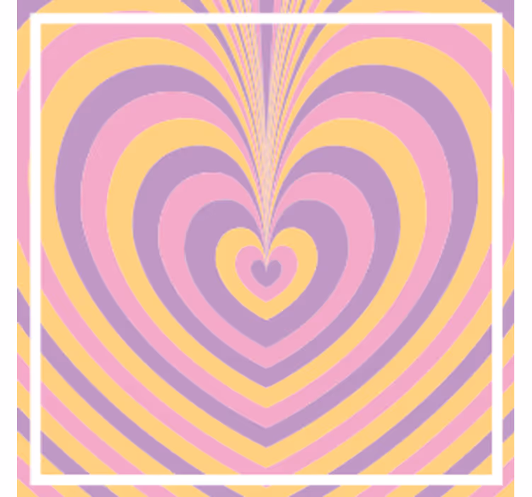 Vintage coasters with concentric heart designs - TenStickers