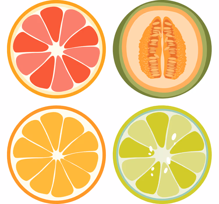 Geek coasters fruit slice coasters - TenStickers