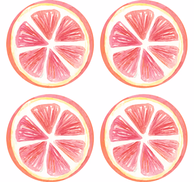 Grapefruit citrus fruit modern coaster - TenStickers