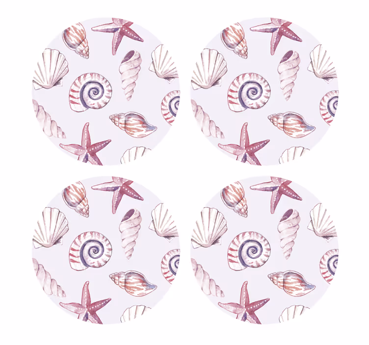 Geek coasters seashell and starfish design - TenStickers