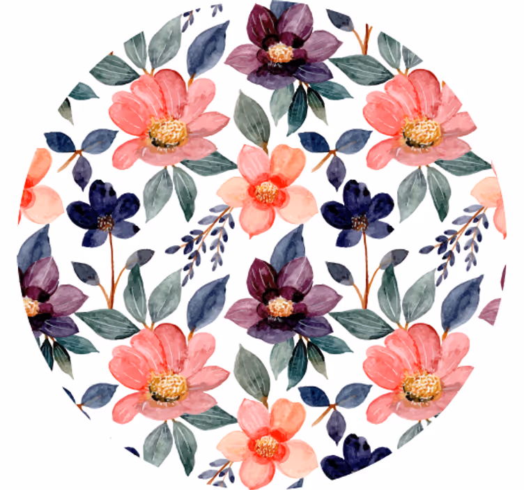 Geek coasters floral pattern burst - TenStickers