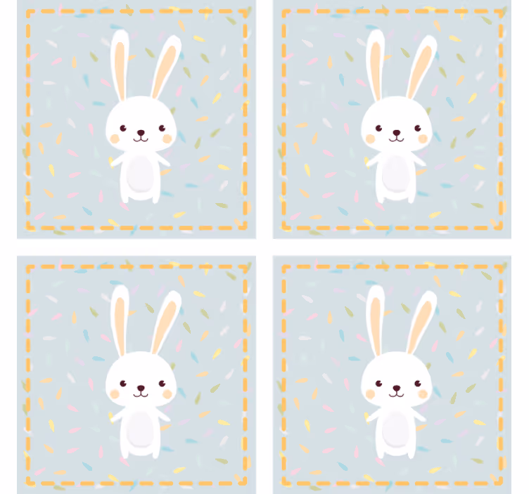 Geek coasters cute bunny design - TenStickers