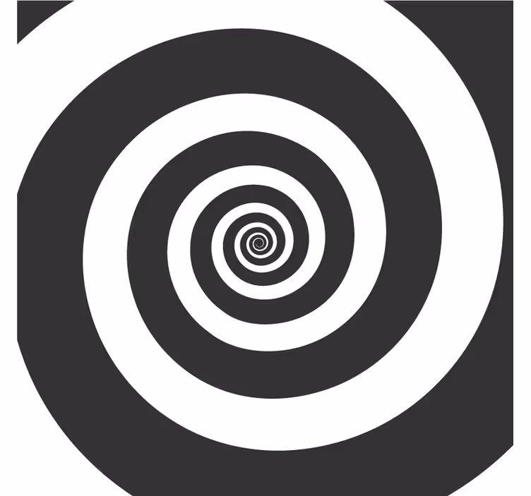 Black and white hypnotical retro spiral coaster - TenStickers