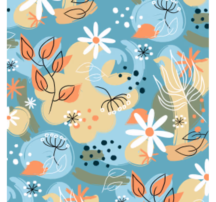 Modern coasters with floral motif background - TenStickers