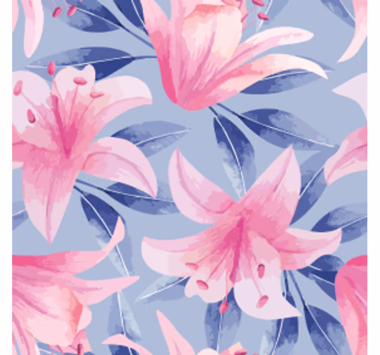 Coasters floral design with pink lilies - TenStickers