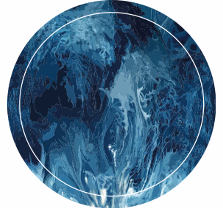 Blue tones watercolor waves modern coaster - TenStickers