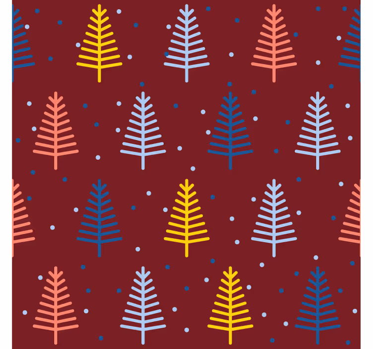 Christmas coaster colorful tree design - TenStickers