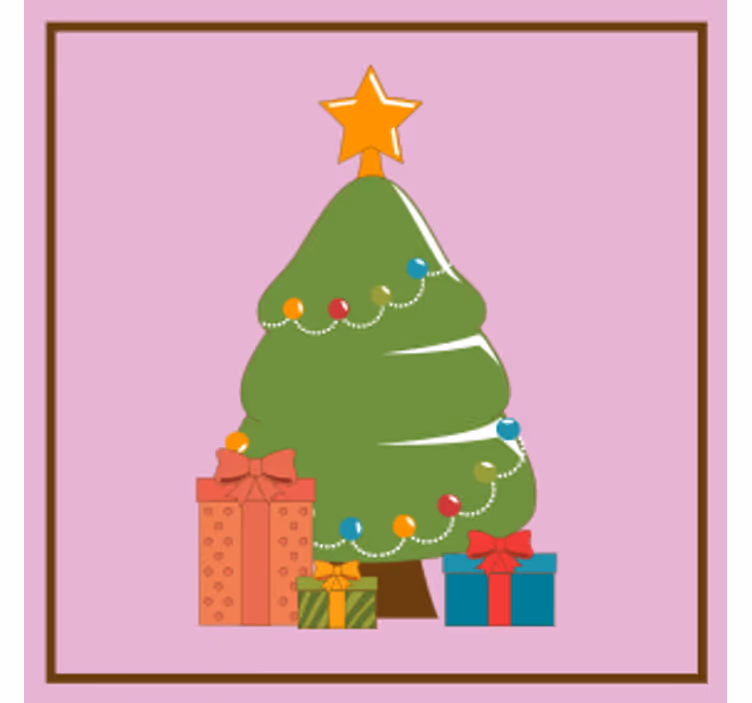 Christmas coaster for decorative christmas tree gifts - TenStickers