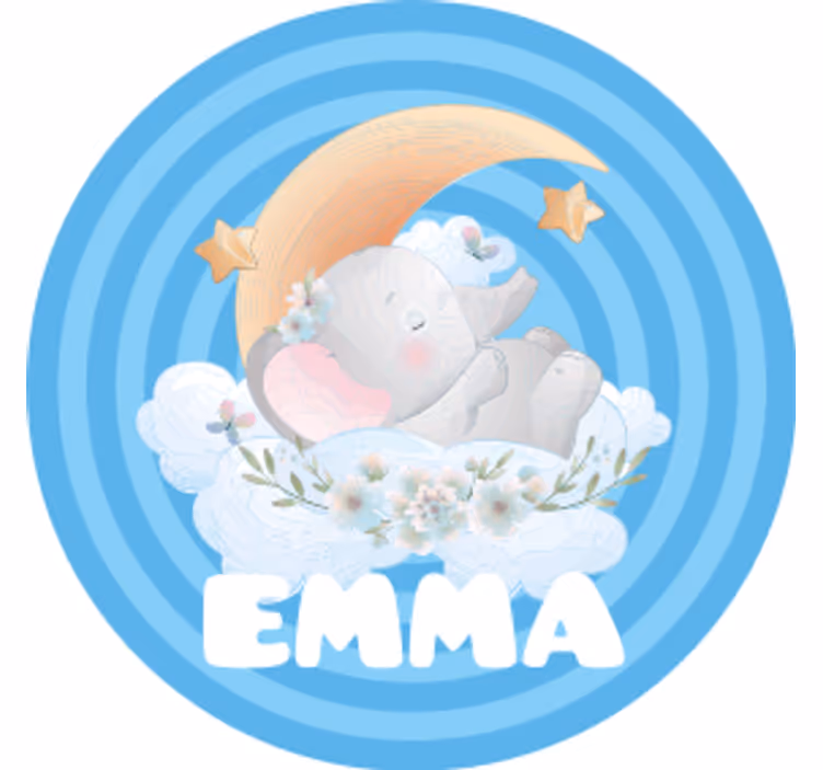 Personalizable coasters elephant moon stars - TenStickers