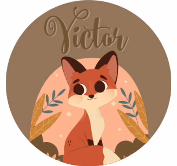 Personalisable coasters cute fox character - TenStickers