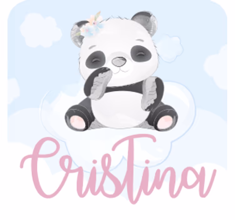 Personalisable coasters featuring a playful panda design - TenStickers