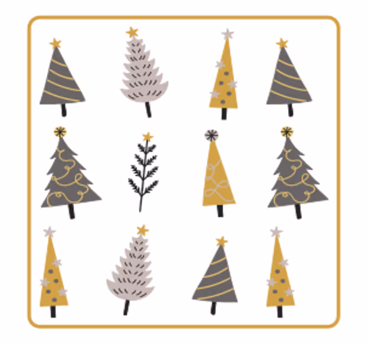 Christmas coaster with festive christmas trees - TenStickers
