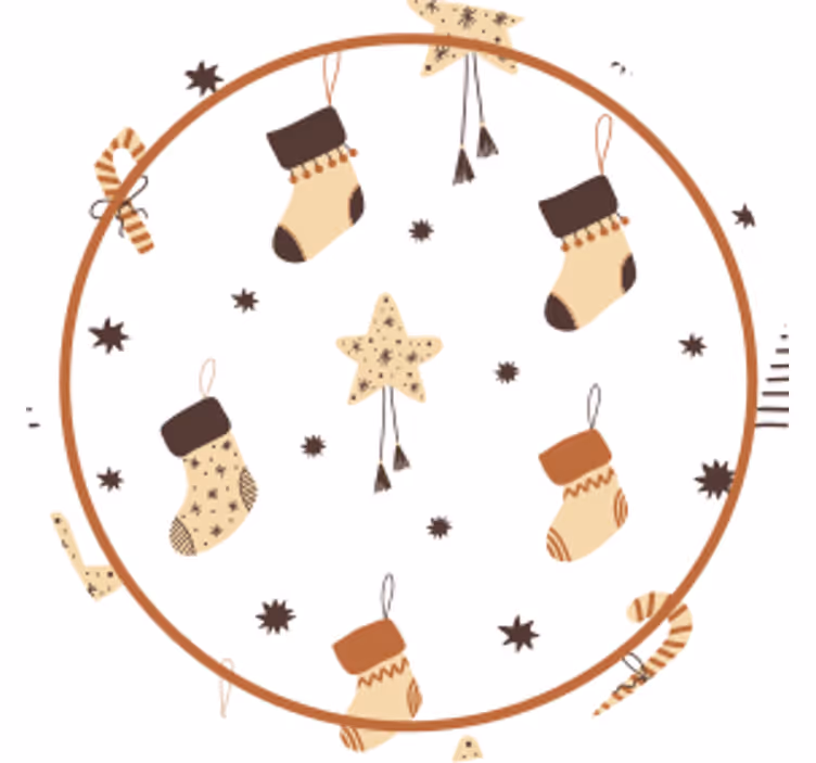 Christmas coaster festive holiday stockings - TenStickers