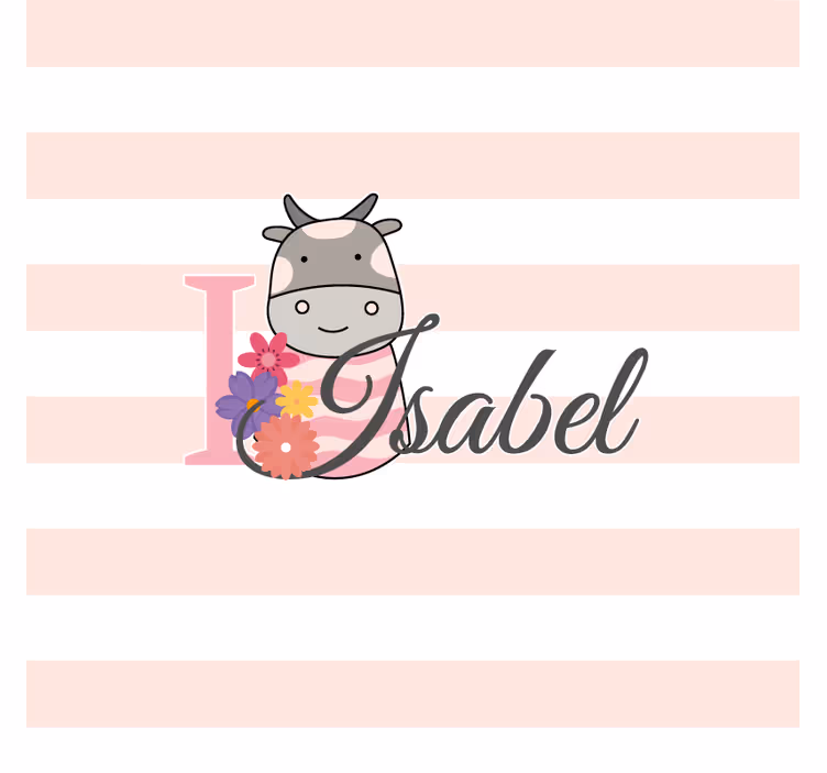 Personalisable coasters personalized floral cow design - TenStickers