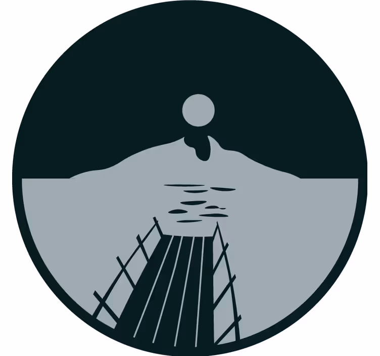 Beer mats sunset over water - TenStickers