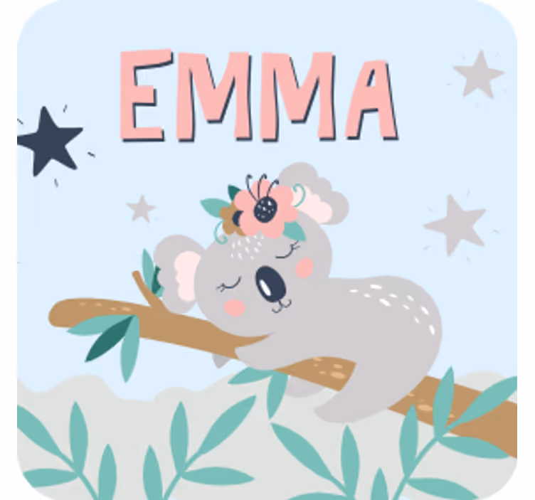 Personalised coasters cute koala illustration - TenStickers