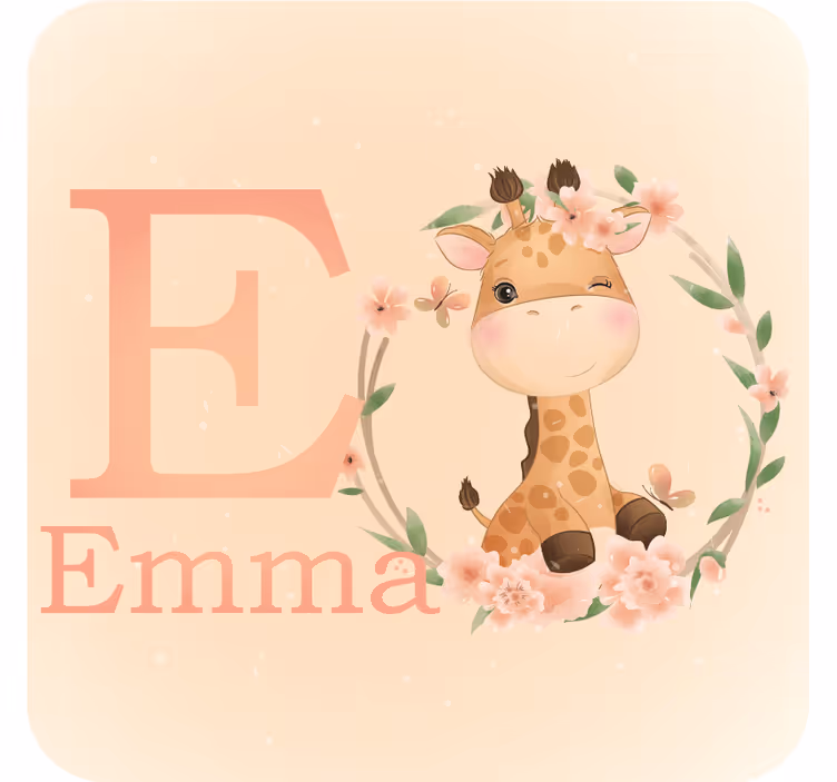 Personalisable coasters with adorable giraffe design - TenStickers