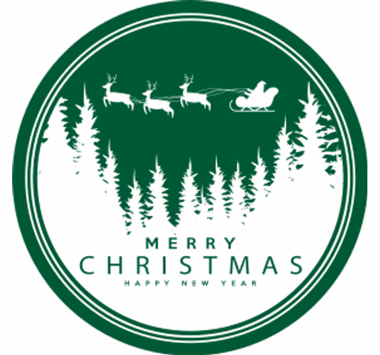 Christmas coaster festive santa sleigh scene - TenStickers