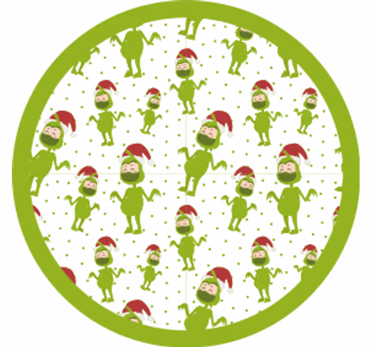 Christmas coaster with playful green figures - TenStickers