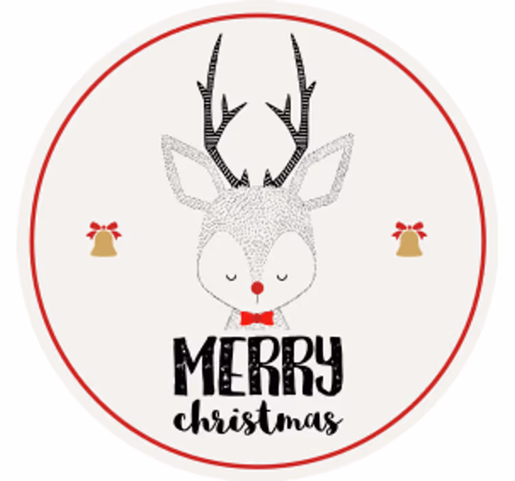 Christmas coaster reindeer with bells - TenStickers